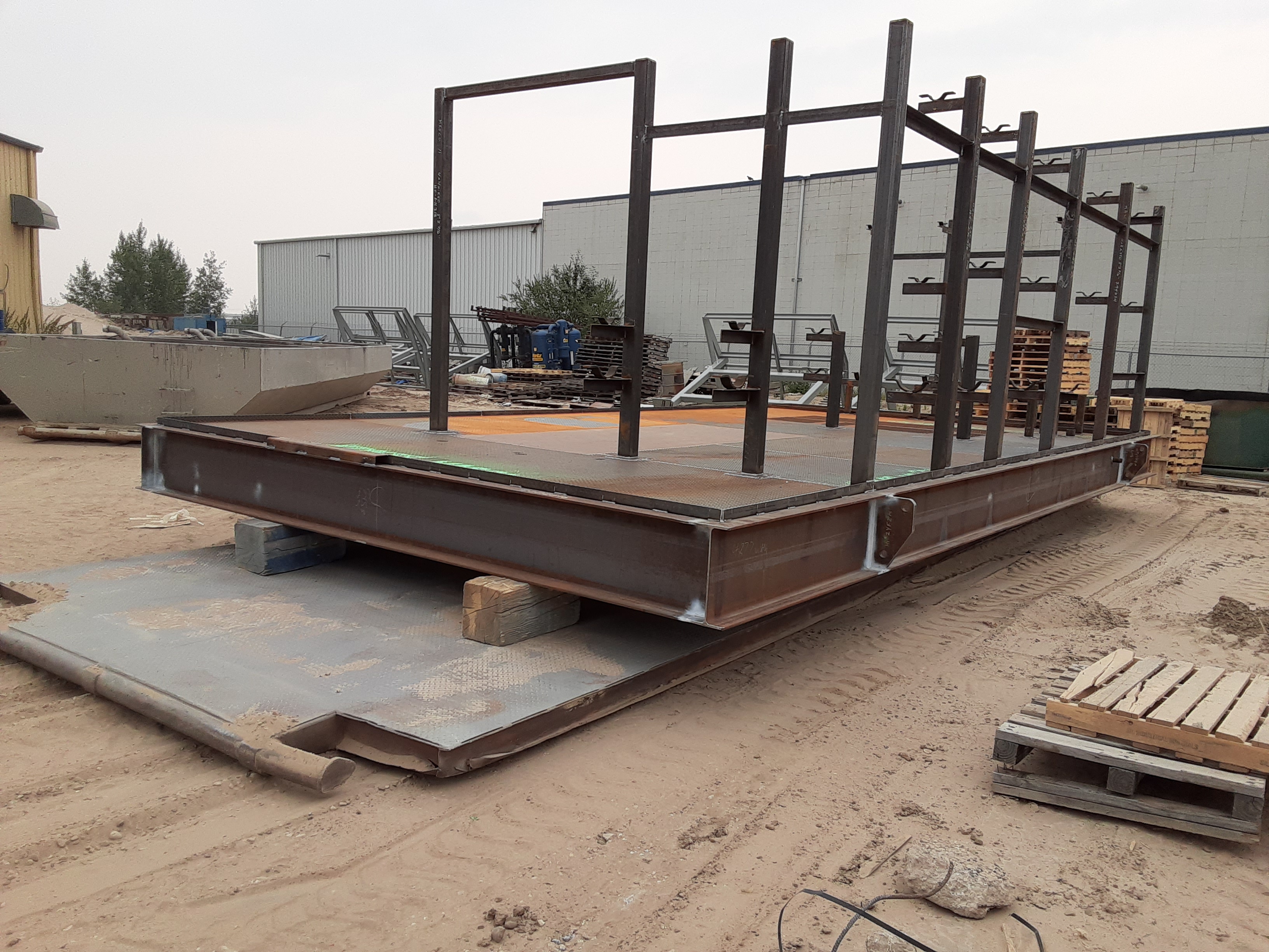 A Steel building ready for blasting